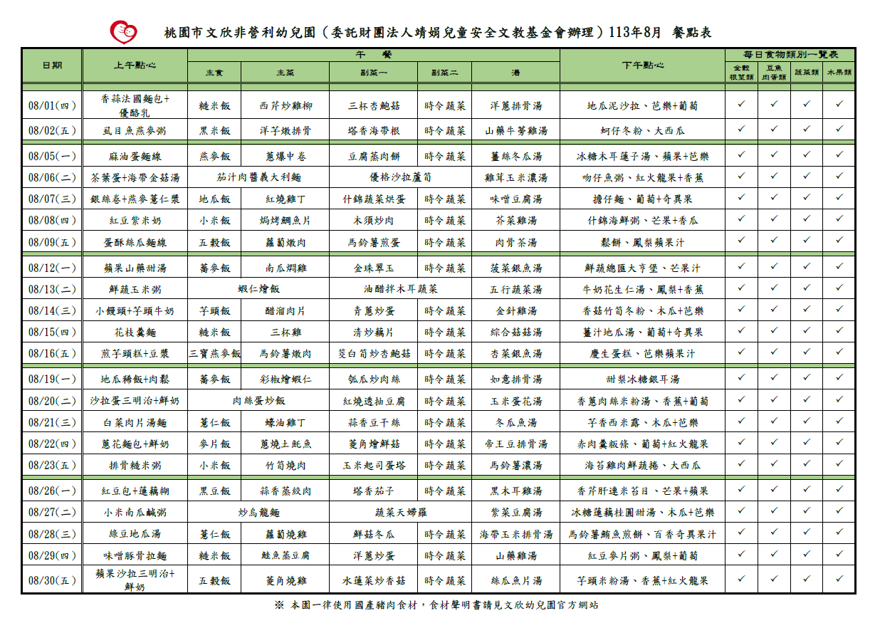 11308餐點表