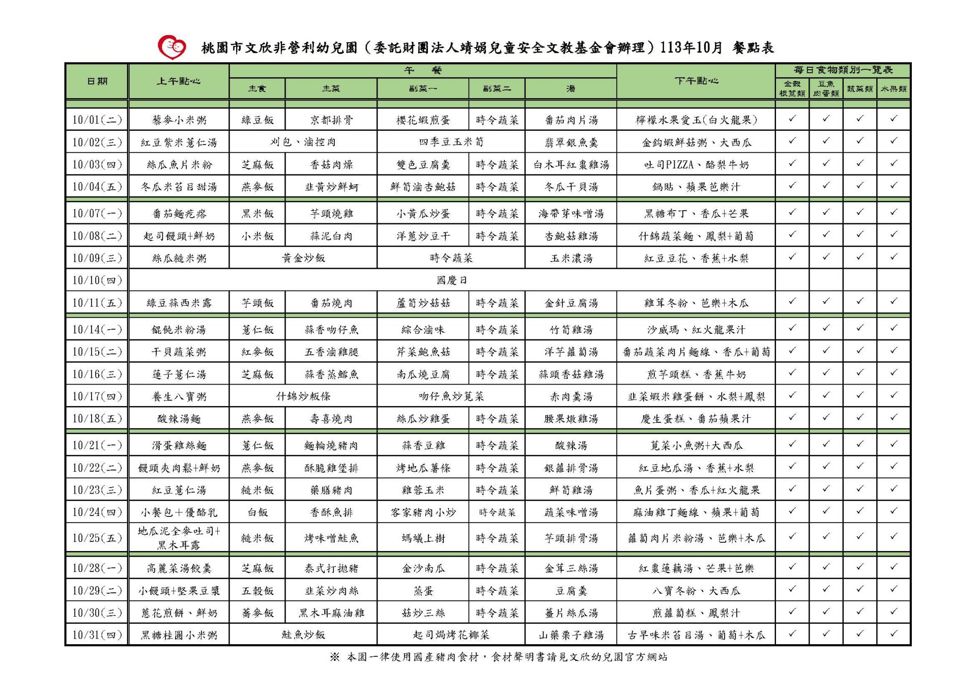 11310餐點表